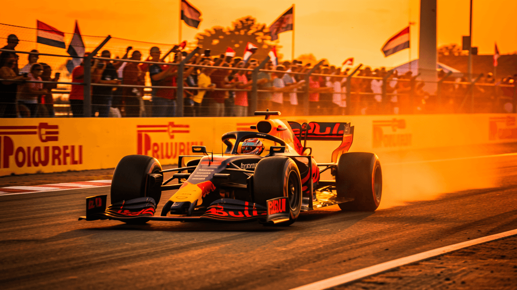 Max Verstappen in Red Bull F1 car at Dutch Grand Prix Zandvoort