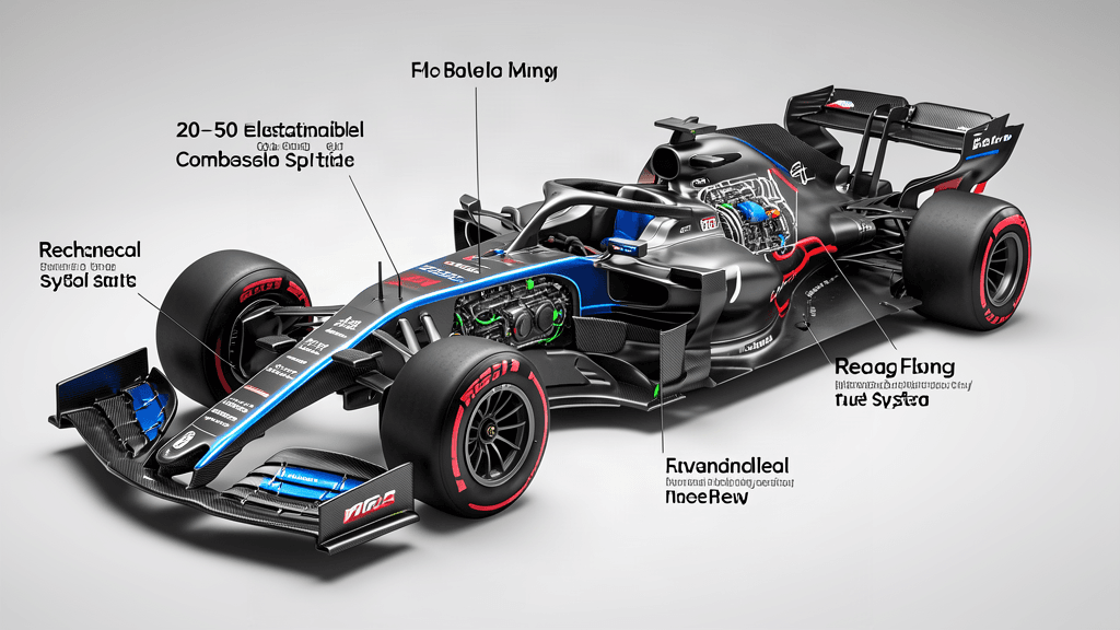 F1 2026 auto technische specificaties - nieuwe hybride motor 50-50 elektrische verbranding