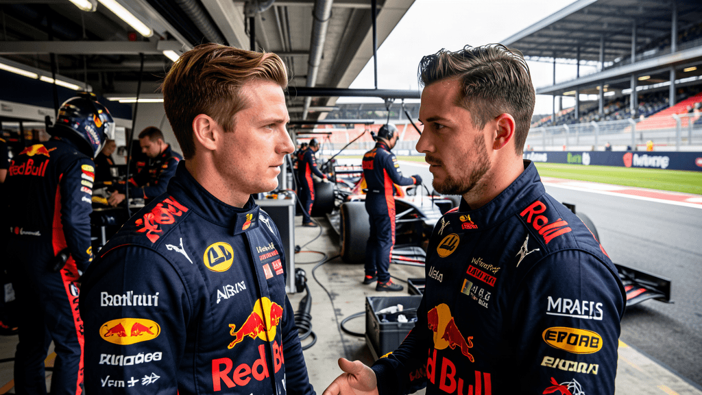 Jos Verstappen en Max Verstappen in gesprek bij Red Bull Racing over de toekomst